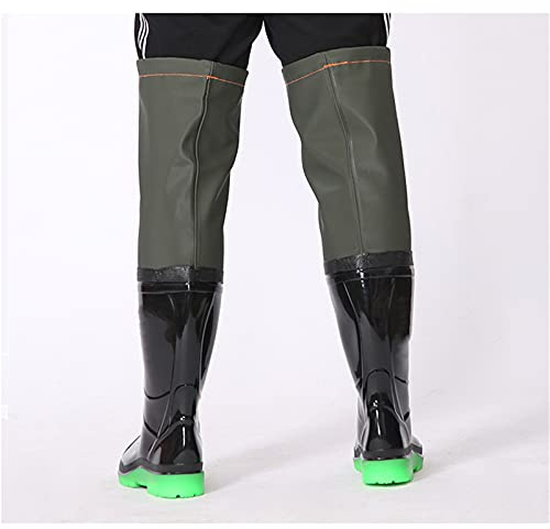 QTDZ Angeln Leichte Atmungsaktive PVC Watthosen Gummistiefel, Super Hoch 60cm Waten Stiefel Größe 36-45, Wasserdicht Waders Schuh für Herren Damen,Schwarz,43 EU
