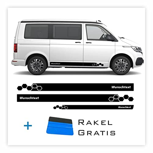 Seitenstreifen Waben Set passend für VW T6.1, T6, T5, Multivan, Bulli, Seitenaufkleber