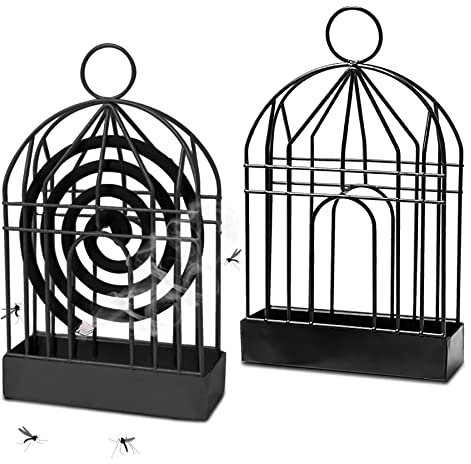 2 Pezzi Porta Bobina per Zanzare.Supporto per Spirali Antizanzare in Ferro Retrò.Porta Bobina Repellente per Zanzare.Supporto per Incenso.Innovativo Bruciatore Incenso.Porta Bobine Appendibile(Nero)