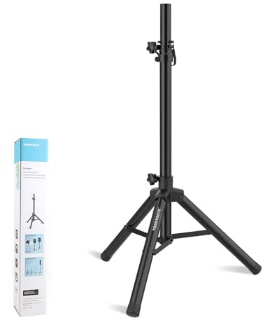 Vondynote Single Tripod Speaker Stand 33.5-53.5 PA DJ Short Speaker Stand | Short Mini Speaker Mount Stand, 35mm Pole Mount, Adjustable Height