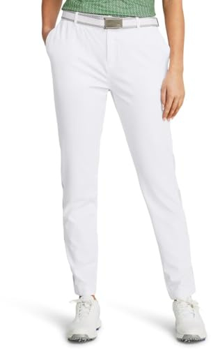 Under Armour Drive Pants Pantalon de Golf, (100) Blanc/Gris Halo/Gris Halo, 8 Femme