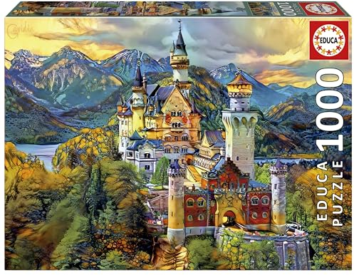 Educa - Puzzle de 1000 pièces pour Adultes | Château de Neuschwanstein ´Dream City Art´. Mesure: 68 x 48 cm. À partir de 14 Ans (19933)