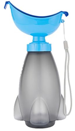 Leakproof Unisex Portable Urinal Toilet - 0.6L Urine Bottle with Female Urinal Attachment, Male Urinal Bottle with Lid and Funnel - Wee Bottle for She/He - Travel Urinal - Pee Bottles for Men/Woman