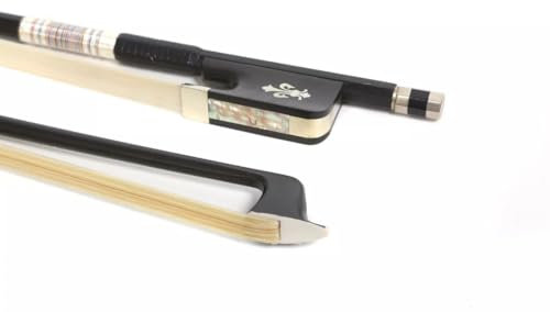 ModouString 4/4 Bratschenbogen, Karbonfaser, Ebenholz, Frosch, natürliches Bogenhaar, gut ausbalanciert, leicht, starke Lilien-Einlage