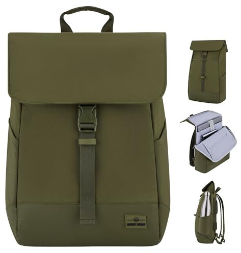 Johnny Urban Laptop Rucksack Damen & Herren & Herren Grün - Mika - Moderner Notebook Backpack für Schule, Uni, Fahrrad - 14L - Stylischer Backpack - Wasserabweisend