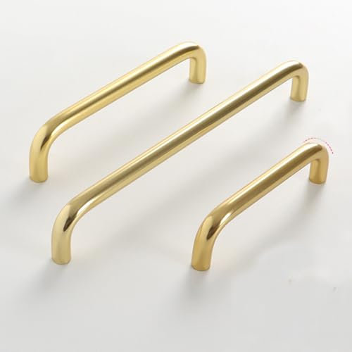 HY HUIJUN Tiradores para muebles de cocina, muebles de baño, armarios, cómodas, 10 mm de diámetro, color dorado brillante