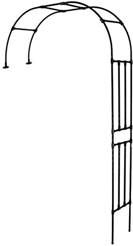 Rosenbogen aus Metall für Kletterpflanzen Wetterfest Halbbogen mit Rankgitter für Rosen und Ranken Rostfrei Freistehend Pergola für Garten Rasen Hochzeit und Terrasse Deko
