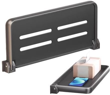 Yumneo Vikbar vägghylla för badrum | badrumsarrangör | 90° uppfällbara väggmonterade flytande hyllor | aluminium fällbar hylla för duschgel, schampo, smartphones, böcker
