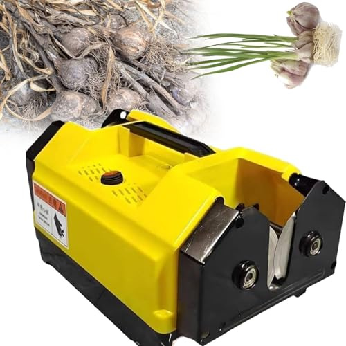 YANGYMM Taglierina Elettrica per Aglio, Macchina per Rimuovere Le Code D'Aglio a Doppia Testa, Taglia Barba e Radici, Taglia Barba E Radici - per Aglio da Giardino, Cipolla, Aglio Singolo