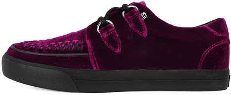 T.U.K. Vegan Creeper Sneaker - Scarpe da Ginnastica da Uomo e da Donna - Colore Velluto Burgundy - Stile Punk, Goth e Rocker in Pelle e Scarpe Stringate - Taglia EU44