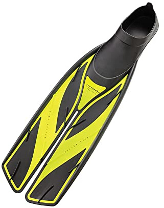 Atomic Aquatics Full Foot Split Fins for Scuba Diving & Snorkeling | Durable High-Performance Swimming Fins with Split Blade, Yellow, 9.0-10.0 (42/43)
