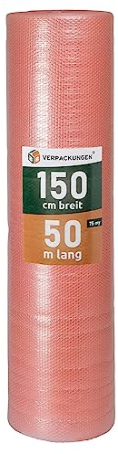 BB-Verpackungen 1 x Luftpolsterfolie 1,5 x 50 m antistatisch (75 my stark, Schutz von empfindlichen Gegenständen) - Sets zwischen 1 und 4 Rollen