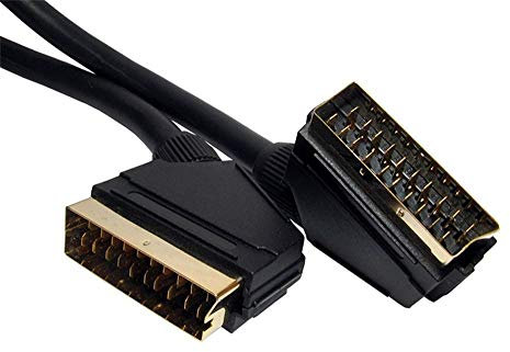 World of Data 20m SCART Cable - Fully Wired (All 21 Pins) - Gold Plated - Audio & Video Lead - Male to Male