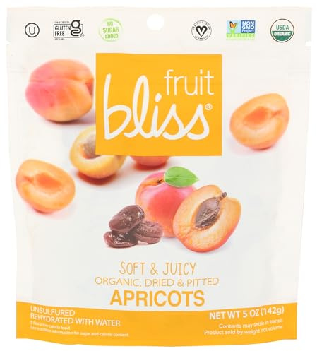 Fruit Bliss Unsulfured Turkish Apricots - Organic Apricots Dried Fruit Snacks - Healthy Snacks for On the Go & Post Workout Snacks - Non-GMO, Gluten-Free, Dried Apricot Fruit Snacks (1 Pack - 5 oz. each)