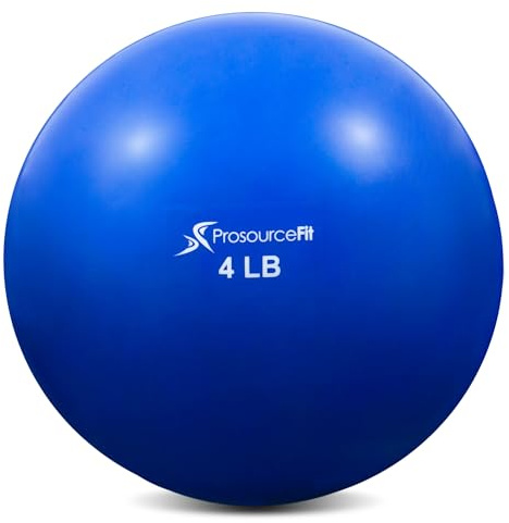 ProsourceFit Weighted Toning Exercise Balls for Pilates, Yoga, Strength Training and Physical Therapy, 4 lb, Blue