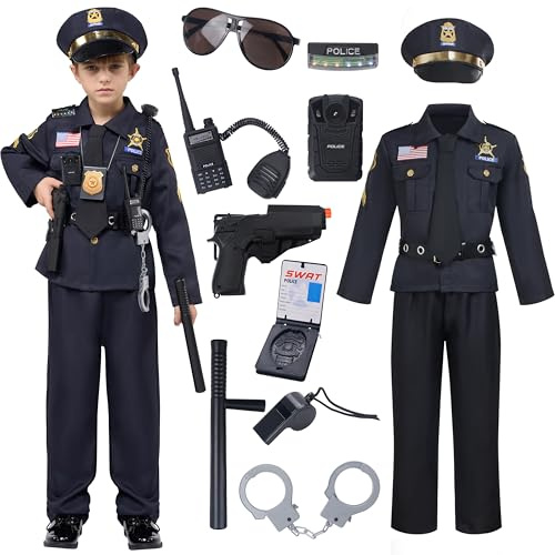 Spooktacular Creations Costume da Poliziotto per Bambini Cosplay di Halloween (Grande (10-12 anni))