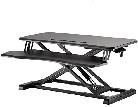 Ewent EW1545 Supporto Monitor PC, Con Base per Sollevare la Tastiera, Per Uso Domestico e d'Ufficio, 80 x 61,5 x 50,5 cm con Altezza Regolabile 10/ 15 cm, Colore Nero