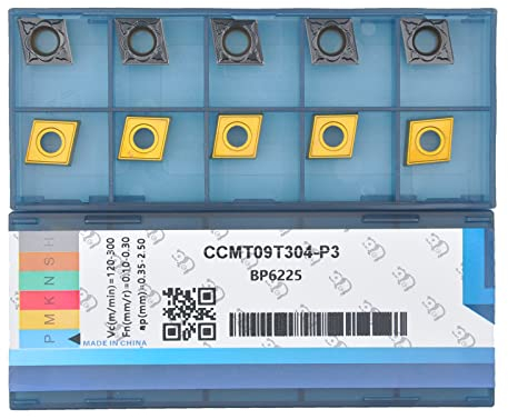 CDBP Dreh-Wendeschneidplatte CCMT 09T304 für universelle Stahlbearbeitung - TiN Beschichtung, 10 Stück