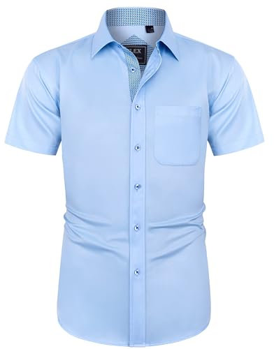 J.VER Herren Hawaii Hemd Männer Kurzarm Sommer Freizeithemd Casual Strand Urlaub Hemd,Blau,3XL