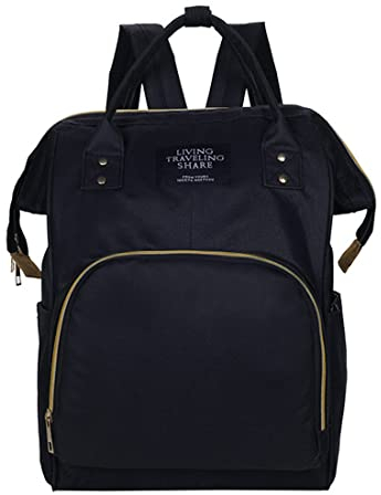 WSLCN Wickelrucksack für Babys, wasserdicht, multifunktional, große Kapazität, Reisetasche, Rucksack, Schwarz , One size