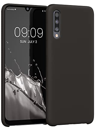 kwmobile Handyhülle für Samsung Galaxy A50 Hülle - Case Silikon - Kabelloses Laden - Schutzhülle Cover in Schwarz matt