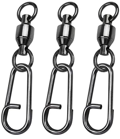 GERUITE Fishing Snap Swivels Stainless Steel High Strength Fishing Swivels Saltwater Stainless Ball Bearing Swivel for Freshwater#0(25Pcs)