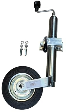 mb-m Ruota di supporto 150 kg per rimorchio, Ø 48 mm, con morsetto e viti di fissaggio incluse