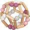 goki baby 65344 - Greifling Ball aus Holz und Silikon für Babys – Made in Germany, Rosa, Mädchen, Natürliches Motorikspielzeug zur Förderung des Greifreflexes und der Sprachentwicklung, ab Geburt