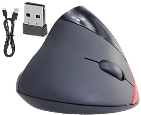 Ratón ergonómico inalámbrico, ratón ergonómico para Ordenador | Ratón óptico USB - Ratón Vertical Recargable Ligero Estable del Sensor de la Alta precisión para el Ordenador, PC, Ordenador portátil