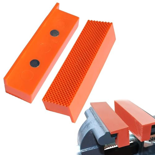 Mordazas Protectoras de Tornillo de Banco con Ranuras Mordazas Blandas para Tornillo de Magnéticas 101mm Protector de Mordazas con Imanes para Tornillo de Máquina Protector de Mandíbula de Nylon, 2Uds