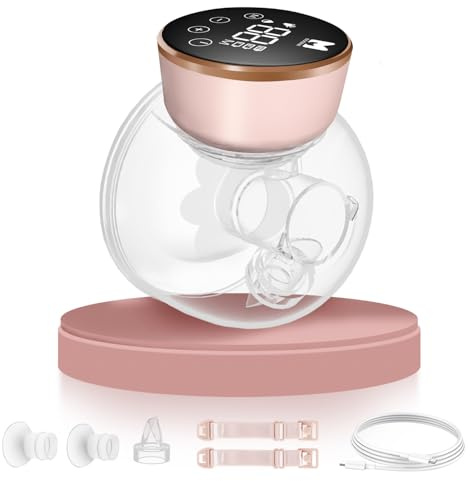MOMAINI Extracteur de lait électrique, tire-lait électrique ultra silencieux mains libres avec 3 modes et 9 niveaux d'aspiration, conception anti-fuite, brides de 19/21/24 mm, portable pour