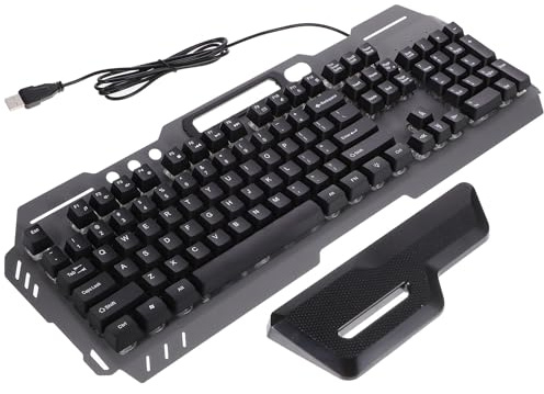 Holibanna Clavier Gamer Filaire USB 104 Touches Rétroéclairage, Conception Pleine Taille en ABS, Performance Étanche et Repose-Poignets Confortable pour Bureau et Café