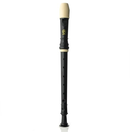 Angel ASRB-111 Soprano Recorder for Students – Baroque Fingering, 2-Piece Design, Thumb Rest, Transparent Case Included, Affordable Beginner Model