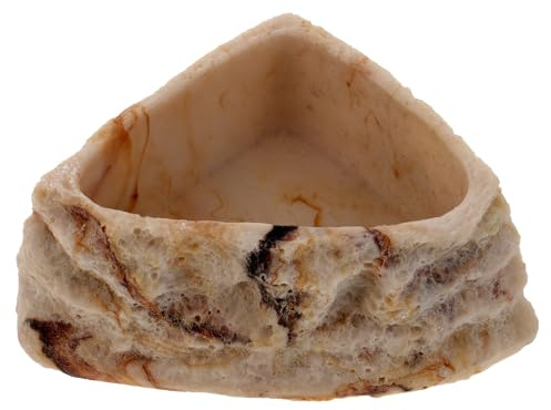 Milisten Cuenco para Reptiles y Tortugas Resistente Resina Antideslizante Plato de Agua y Alimento para Reptiles Fácil de Limpiar y Uso Prolongado para Terrarios y Mascotas Pequeñas