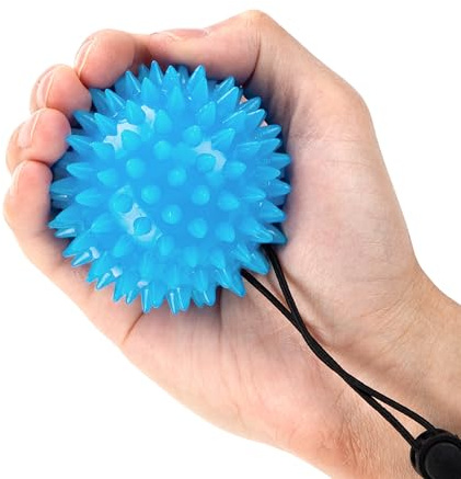 Songella Pelota Rehabilitacion Mano Pelota de Erizo con Cordón Elástico de la Muñeca Bolas de Masaje Azul claro para Masaje de Manos Entrenamiento