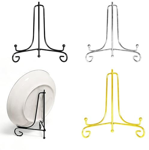 COYUN Soporte Platos Decorativos,3 Piezas Soporte Platos, Soportes para Marcos de Fotos, Accesorios de Decoración para el Hogar, para Plato, Libros, Fotos y Vajilla