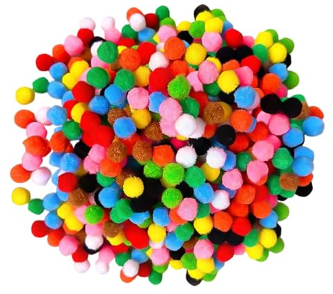 400 Pompons Multicolores 1cm, Pompons Loisirs Creatifs, Peluche, pour Loisirs Créatifs, Artisanat, Décorations Saisonnieres, DIY
