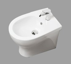 Bidet terra monoforo filomuro bianco lucido serie Pratica
