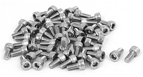 uxcell® M4x8mm Thread 304 Stainless Steel Hex Socket Head Cap Screw Bolt DIN912 55pcs