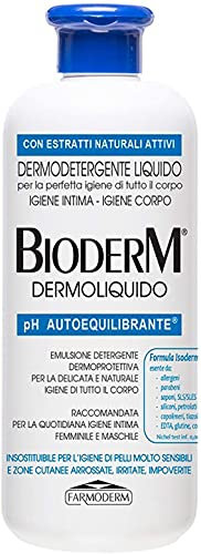 BioDerm Dermoliquido Detergente per Pelli Sensibili e Igiene Intima 500 ml - Detergente Delicato per Neonato - Dermodetergente per Anziani e Disabili - Assente da Paraffina