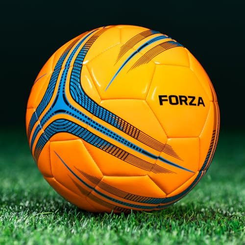 FORZA Training Football [Size 1-5] | Durable Training Footballs for Juniors & Seniors - Multiple Colour Options & Pack Sizes (Pack of 1, Orange, Size 3 (Kids))