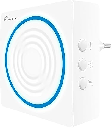 Nivian sirena inalámbrica compatible con sistema de alarma Nivian – Apta para interior – Alerta lumínica y sonora de 90dB– Incluye batería de respaldo-Fácil instalación sin necesidad de cables