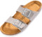 Palado Pantoletten Damen Samos - elegante Sandalen Made in Spain - bequeme Hausschuhe mit dämpfendem Kork-Fußbett - modische Sommerschuhe Basic Matt Grau UK7 - EU40