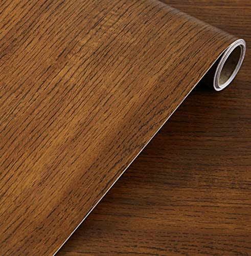 Papel tapiz autoadhesivo de papel de imitación de madera Retro de vinilo para muebles de cocina armarios estantes tocador cajón armario armario calcomanía 40CMX3M