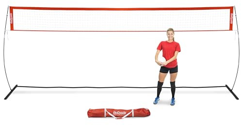 GoSports 20 ft Freestanding Volleyball Training Net for Indoor Our Outdoor Use - Instant Setup and Height Adjustable
