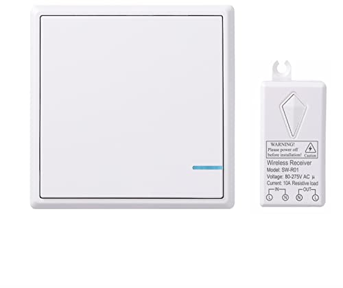Lancoon Kit Interruttore Luce Senza Fili, Ricevitore 80-275v Senza Cablaggio Senza WiFi Programmabile Ed Espandibile Per Apparecchi Di Illuminazione Domestica