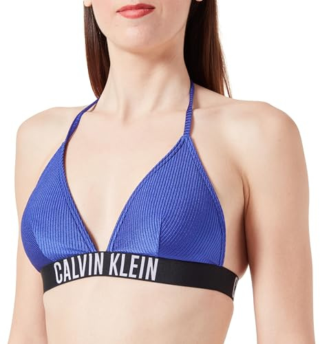 Calvin Klein Top Bikini Donna Triangel a Costine, Blu (Midnight Lagoon), M