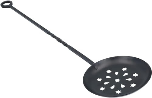 Unibos Chestnut Roaster Loop Twisted Fire Wood Burner Steel Metal 600mm Roasting, Cast Iron Chestnut Roaster with Twist Handle