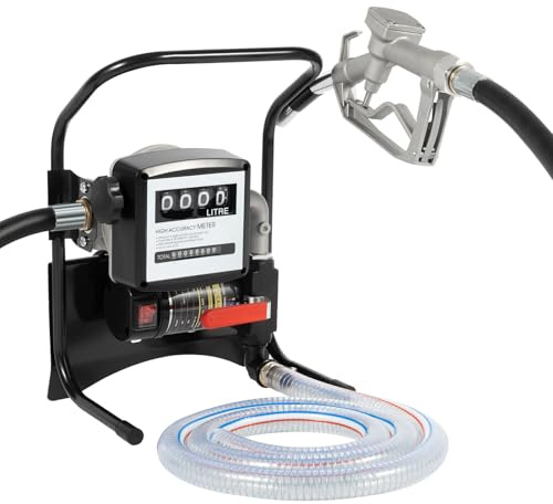 Pompe à fioul électrique, pompe à fioul, pompe electrique carburant, pompe d'aspiration de carburant, pompe a gasoil, avec tuyau à huile, pistolet à huile, 375 W 220 V