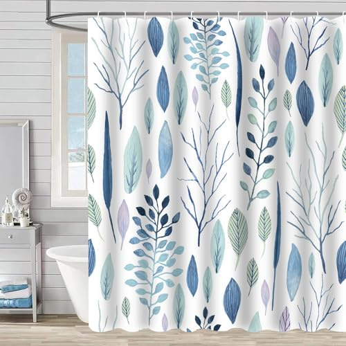 FAIRYGATE Blue Shower Curtain Polyester Fabric Shower Mould and Mildew Resistant Curtain 180 x 180 cm (71 x 71 Inch) Bathroom Curtains B8113
